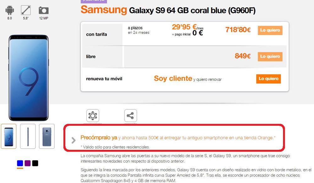 Descuentos de hasta 500 euros en el precio del Galaxy S9
