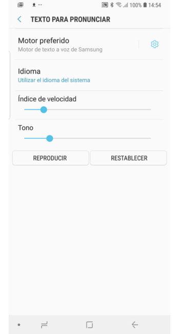 Samsung Galaxy S9 captura de ajustes y sistema operativo