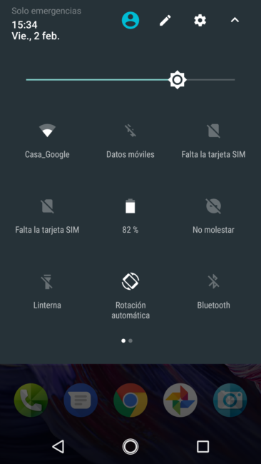 Accesos rápidos del Motorola Moto X4