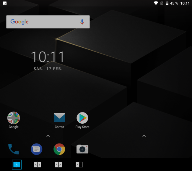 Selección de los modos de pantalla en el ZTE Axon M