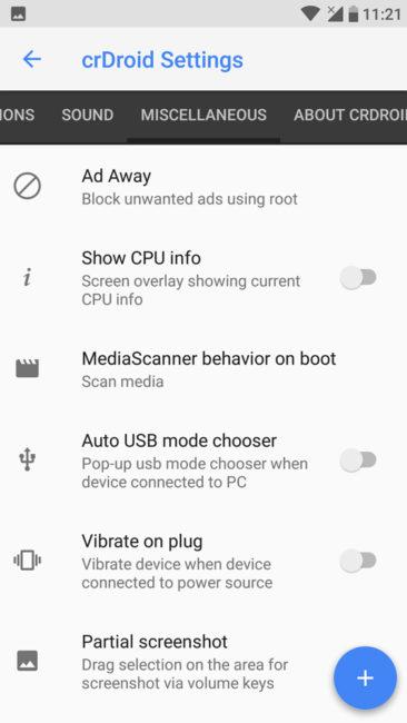 Ajustes de la ROM AOSP con Android 8.1 para el Xiaomi Mi 6