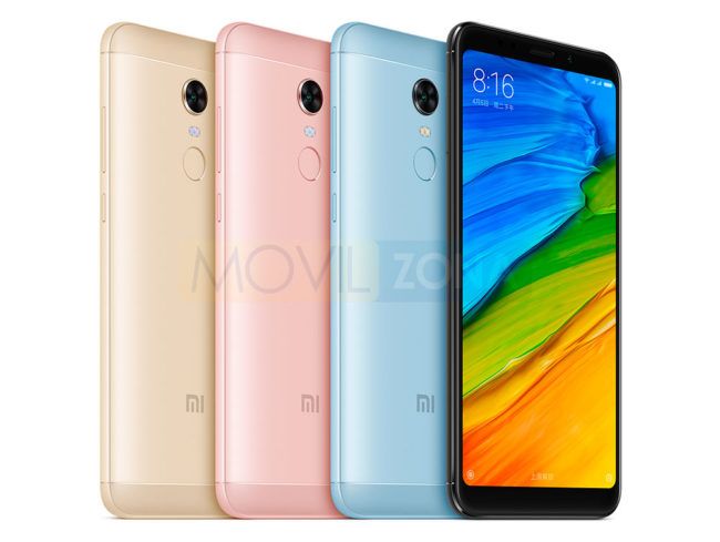 Xiaomi Redmi 5 Plus negro, azul, rosa y amarillo