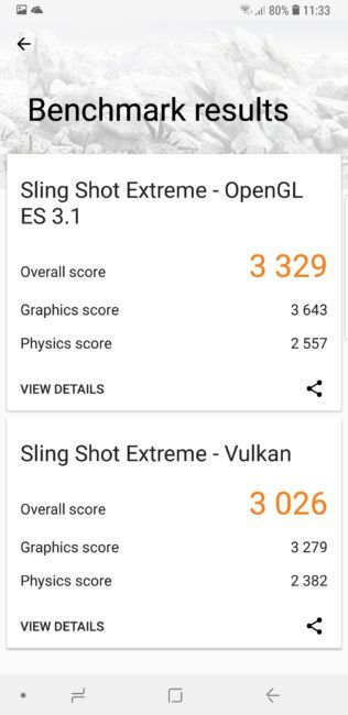 Resultado 3D mark del Samsung Galaxy S9+
