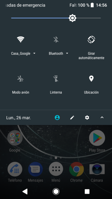 Accesos rápidos del Sony Xperia XA2