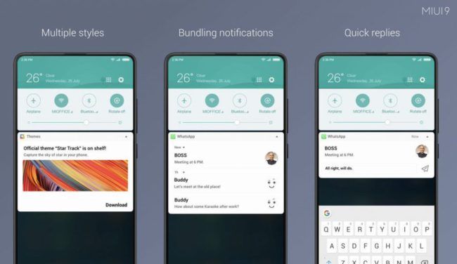 Interfaz de las notificaciones de MIUI 9.5