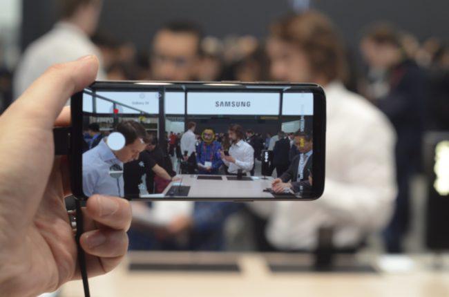 Interfaz de la cámara del samsung Galaxy S9