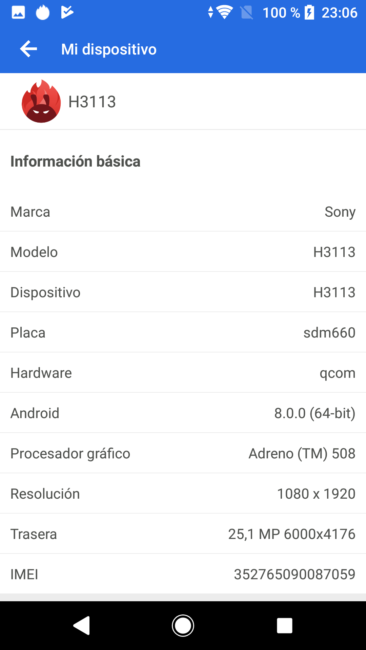 Más datos AnTutu del Sony Xperia XA2