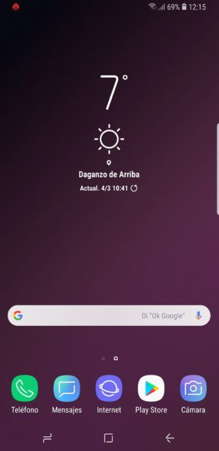 Escritorio del Samsung Galaxy S9+