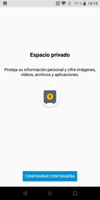 Espacio cifrado seguro del ZTE Blade V9