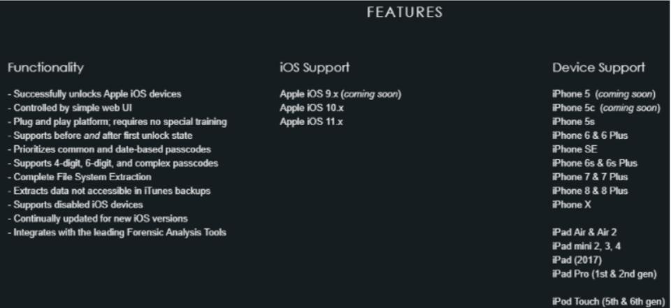Compatibilidad de la herramienta Grayshift para hackear iPhones