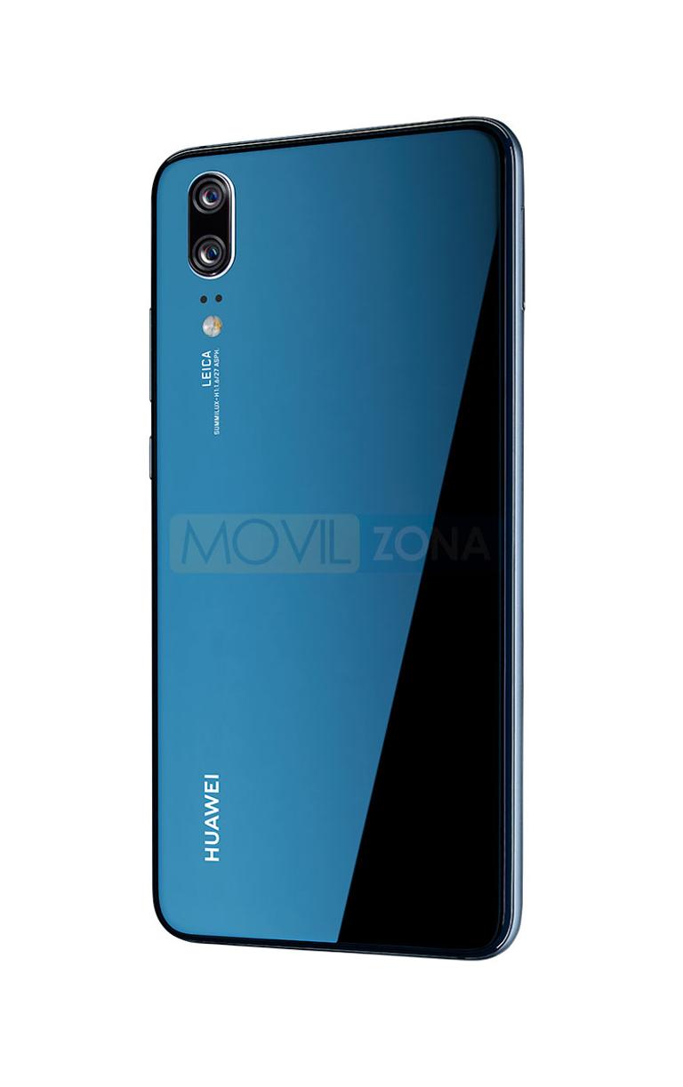 Huawei P20 azul vista lateral
