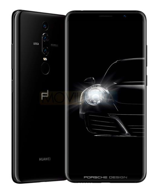 Huawei Porsche Design Mate RS negro con Porsche 911 en la pantalla