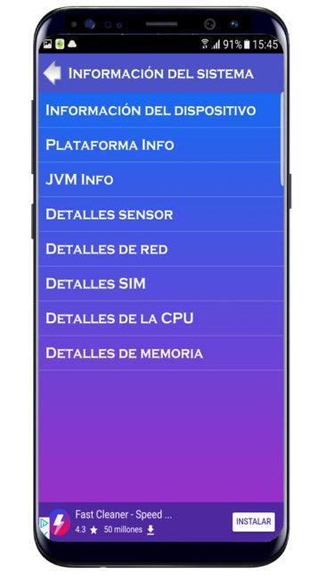 Información del sistema Memory Cache Cleaner for Android