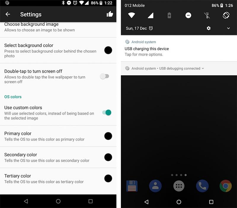 Forzar el modo oscuro en Android 8.1 con la app LWP+