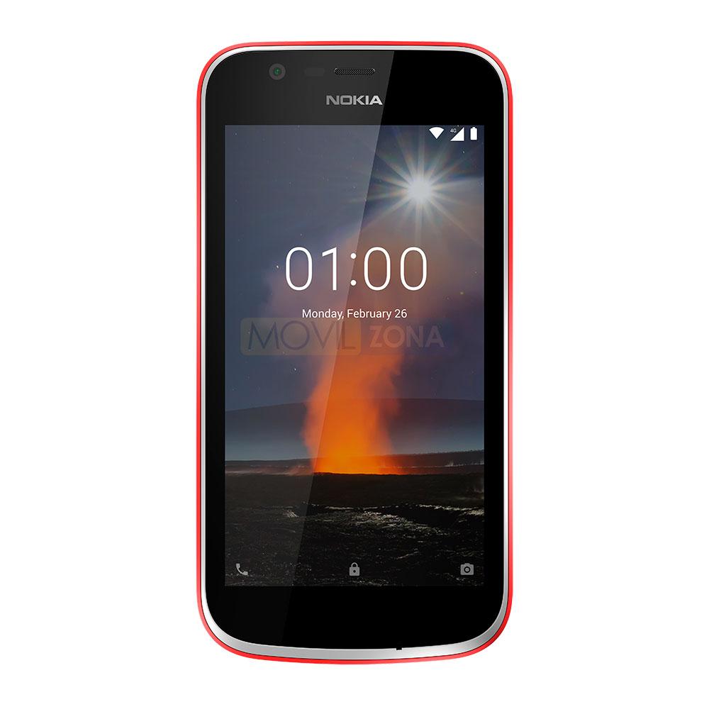 Nokia 1 rojo vista frontal