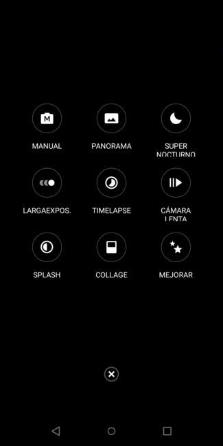 Opciones de la cámara del ZTE Blade V9