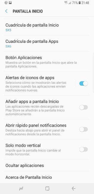 Orientación pantalla Samsung Galaxy S9+