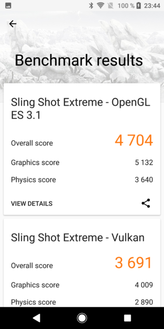resultado en 3D mark del Sony Xperia XZ2