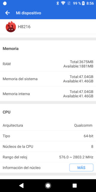 Información en AnTutu del Sony Xperia XZ2