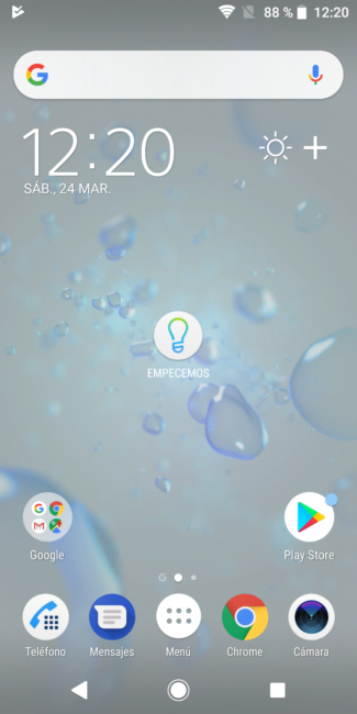 Escritorio del Sony Xperia XZ2