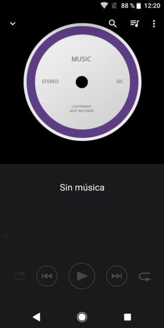App Walkman del Sony Xperia XZ2