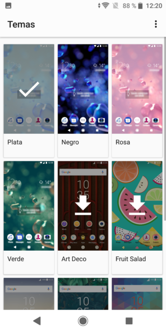 Temas en el Sony Xperia XZ2