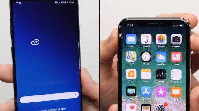 Test de caída del Samsung Galaxy S9 y iPhone X