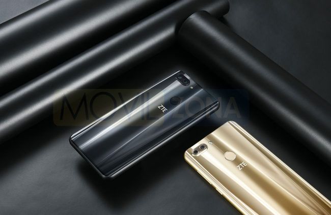 ZTE Blade V9 plateado y dorado vista trasera