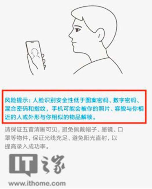 reconocimiento facial del Xiaomi Mi6