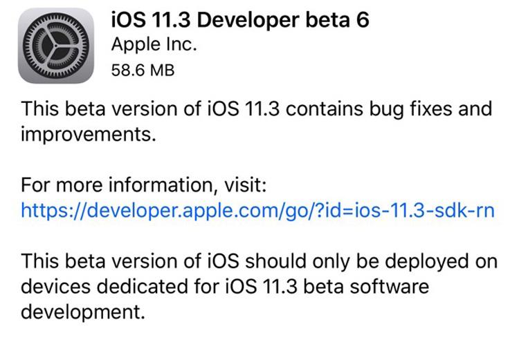 Actualización OTA con iOS 11.3 Beta 6