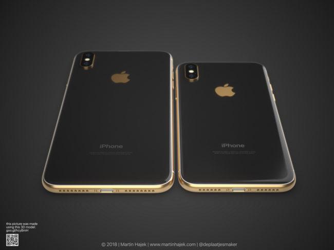 iPhone X dorado con carcasa trasera de color negro
