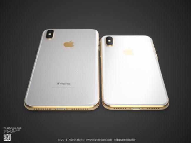 iPhone X dorado con terminaciones en color blanco