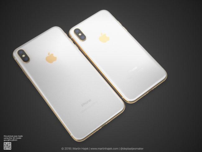 iPhone X dorado con carcasa trasera blanca