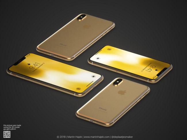 Distintos ángulos de visión del iPhone X dorado