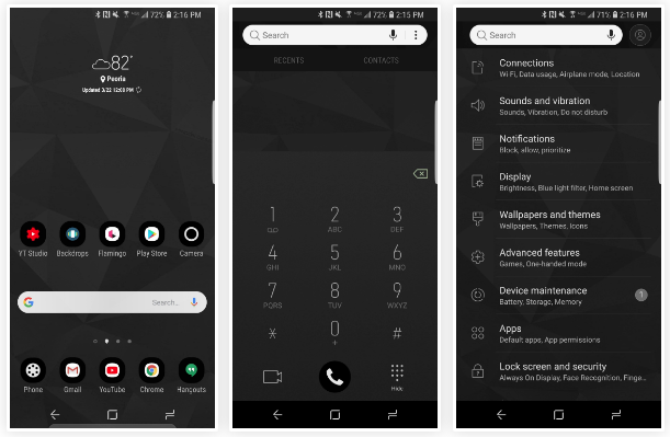 mattblack tema samsung negro