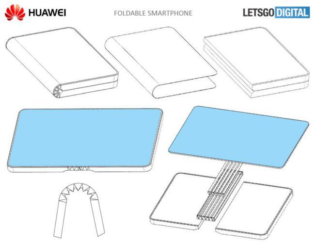 patente de móvil con pantalla flexible de Huawei