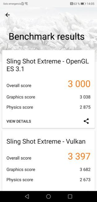 Resultado 3D mark Huawei P20 Pro
