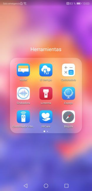 carpeta EMUI del Huawei P20 Pro