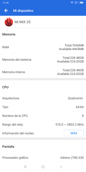 Datos AnTuTu del Xiaomi Mi Mix 2S