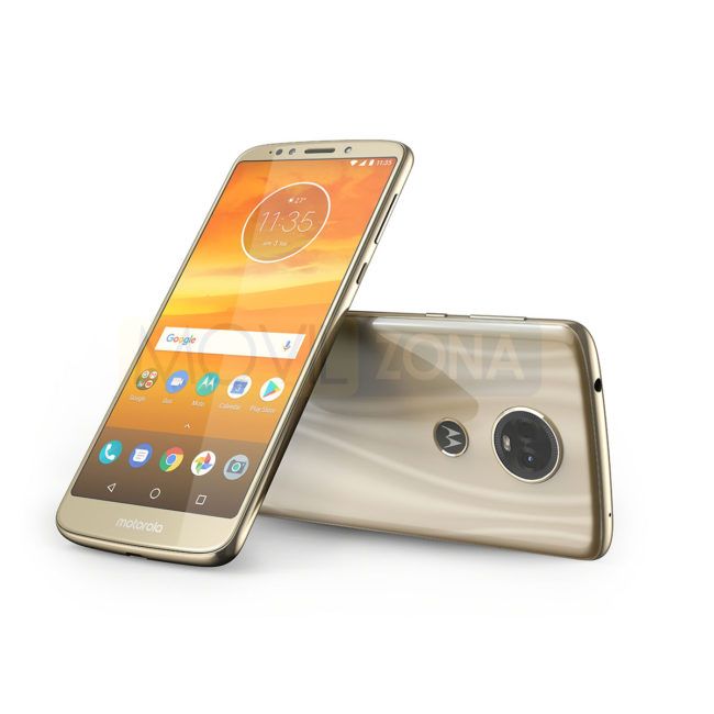 Motorola Moto E5 Plus dorado vista delantera y trasera