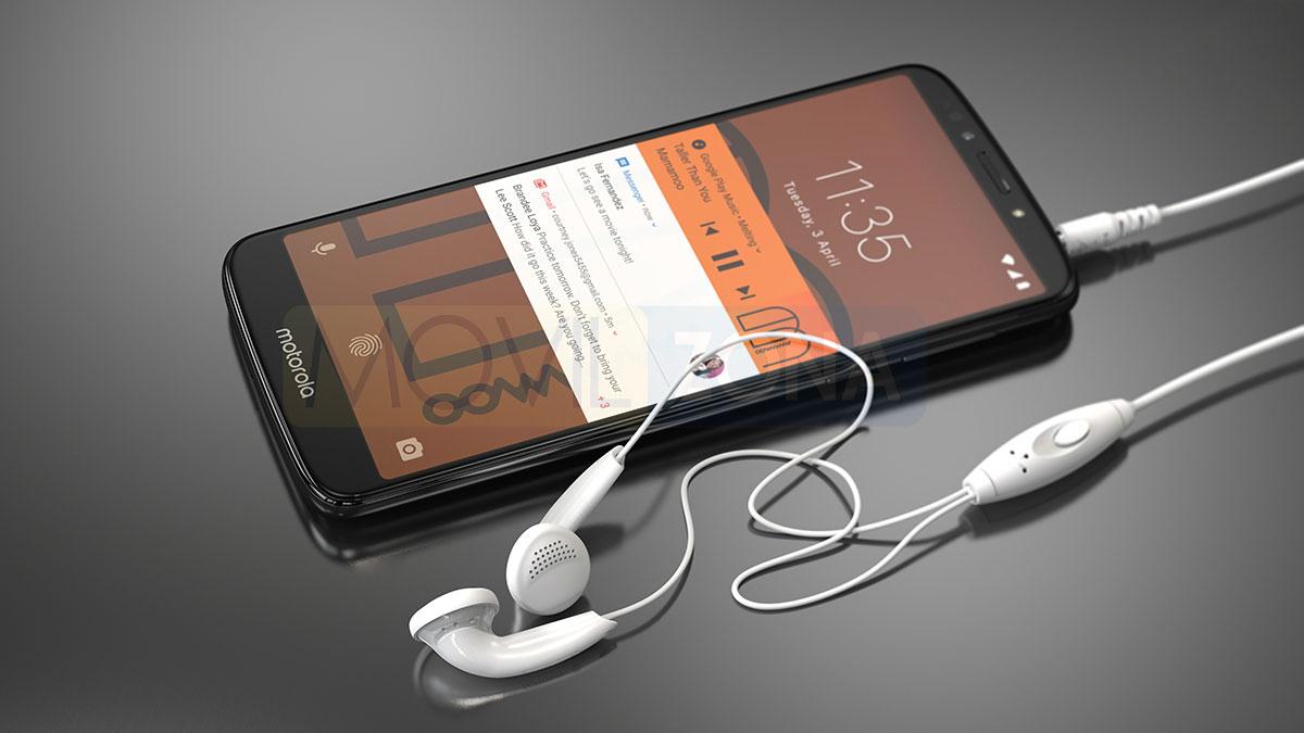Motorola Moto E5 Plus reproduciendo música con auriculares