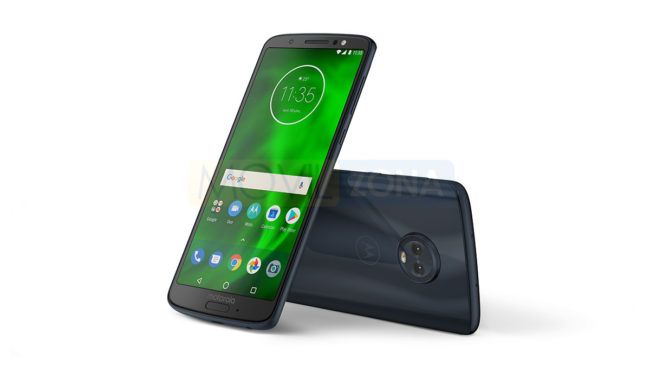 Motorola Moto G6 azul vista frontal y trasera