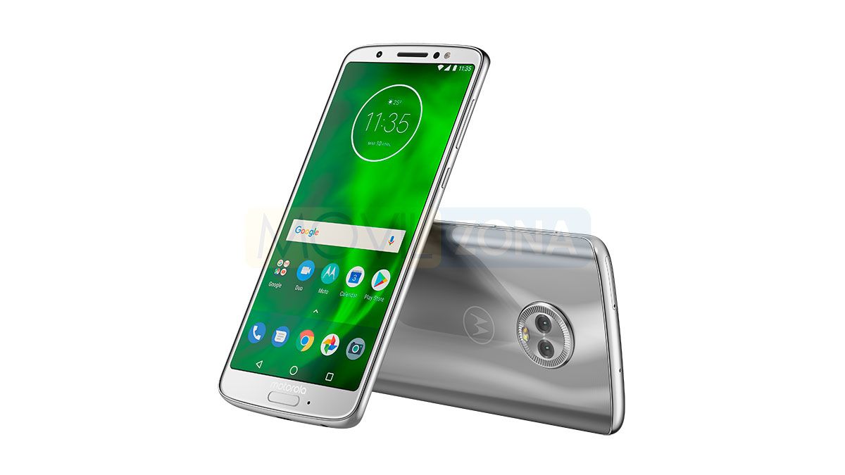 Motorola Moto G6 plateado vista delantera y trasera