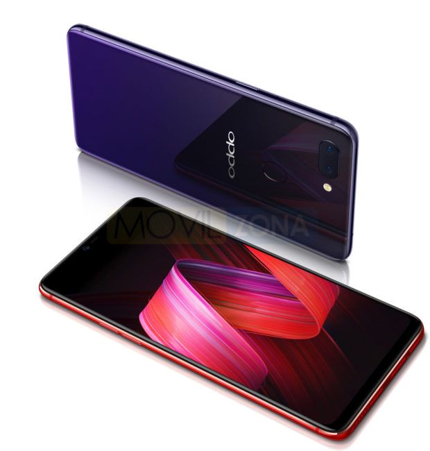 OPPO R15 rojo y azul