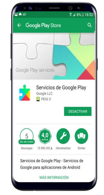 Play Services en Play Store