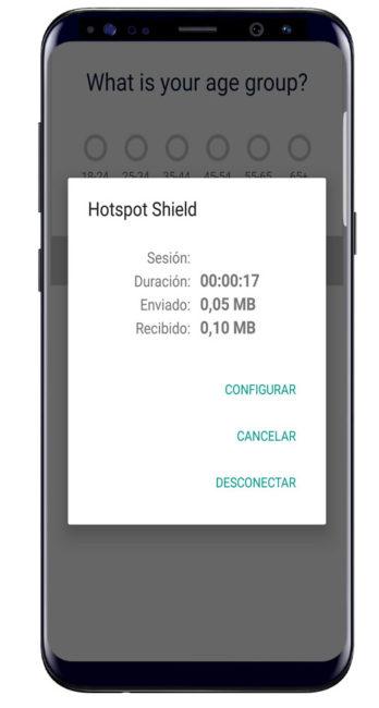Resumen de datos en Hotspot Shield VPN