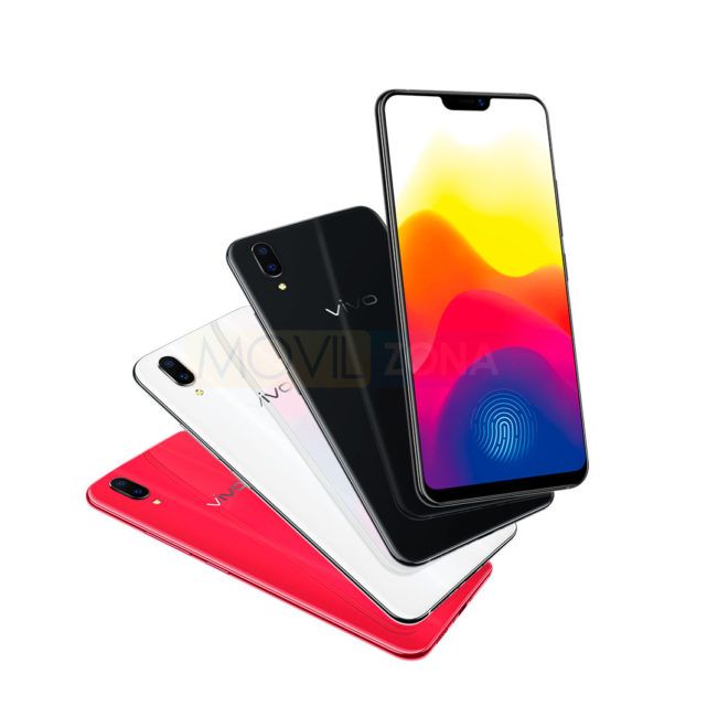Vivo X21 negro, blanco y rojo