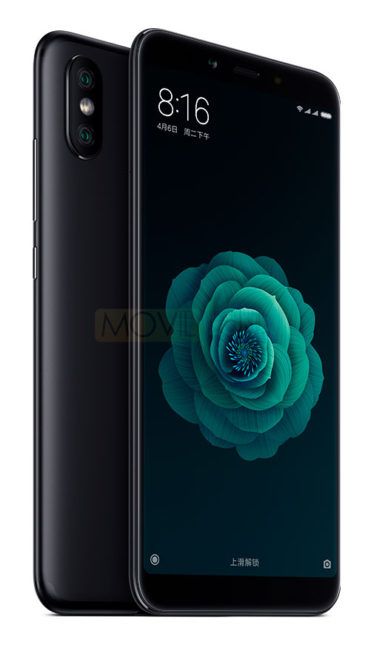 Xiami MI 6X con una rosa verde en la pantalla