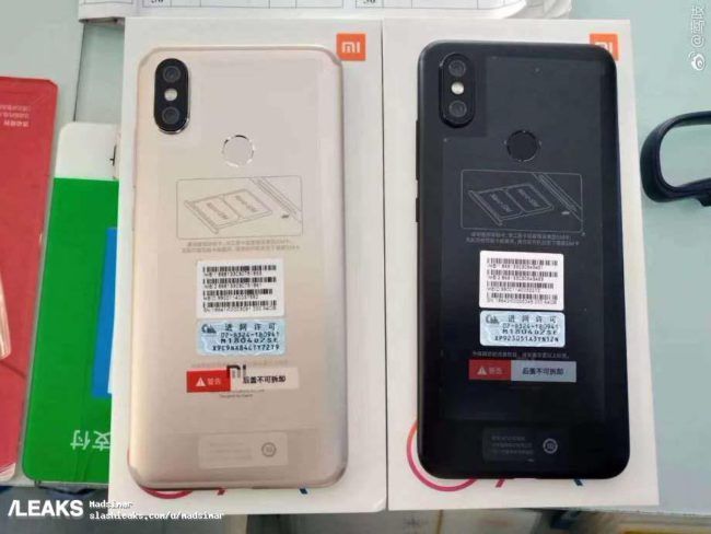 dos Xiaomi Mi 6X dorado y negro