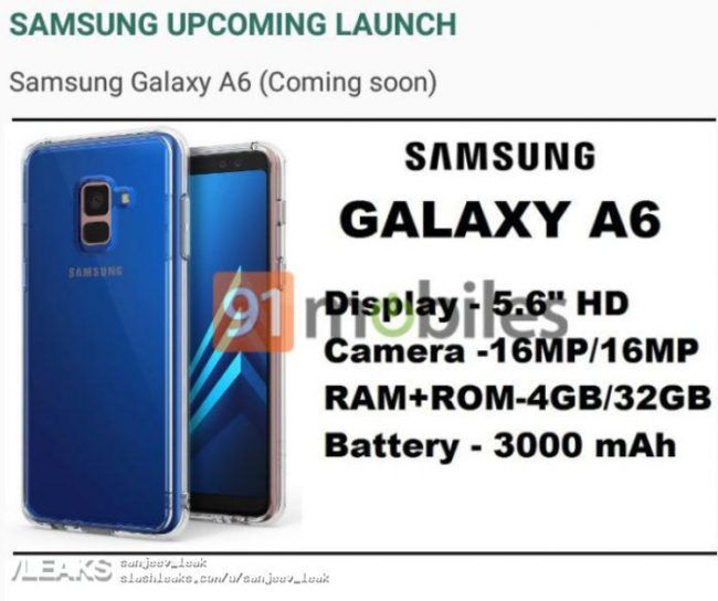características galaxy a6